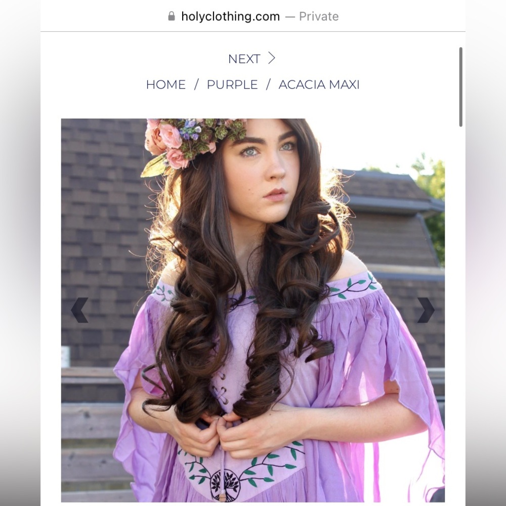 Acacia Maxi Lilac Purple Corset Style Flutter Sleeve Ivy trim Maxi dress